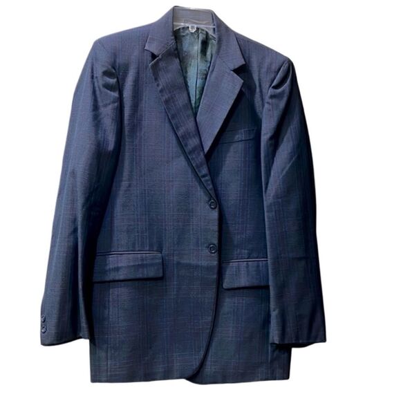 Madden’s Arcadia, LA Curly Men’s Sports Coat Blue Grey w Blue & Red Stripes - Picture 2 of 16